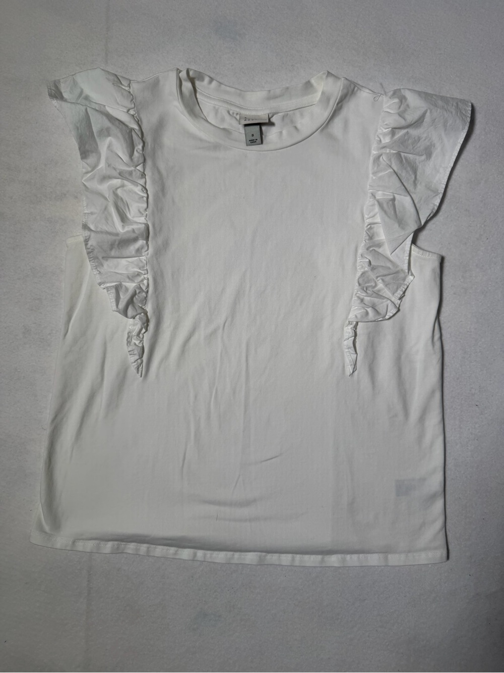 a new day White Ruffle Sleeve Tank Top